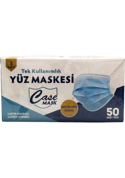 Meltblown Filtreli 3 Katlı Mavi Renk Cerrahi Maske 50 Adet