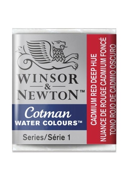 : Cotman Sulu Boya : Yarım Tablet : Cadmium Red Deep Hue 098