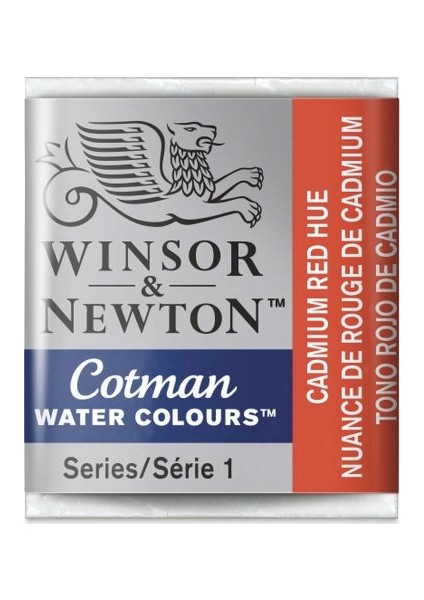 Winsor & Newton : Cotman Sulu Boya : Yarım Tablet : Cadmium Red Hue 095