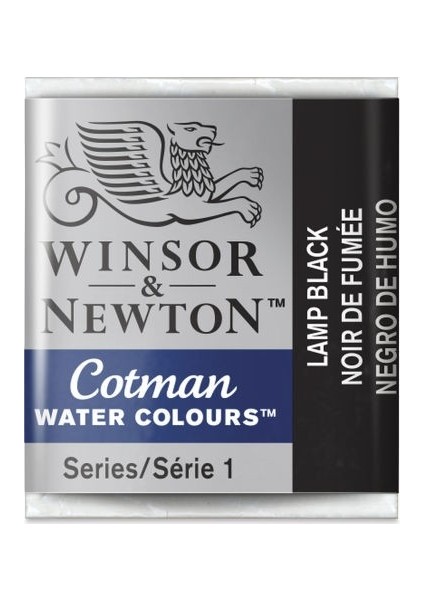 Winsor & Newton : Cotman Sulu Boya : Yarım Tablet : Lamp Black 337