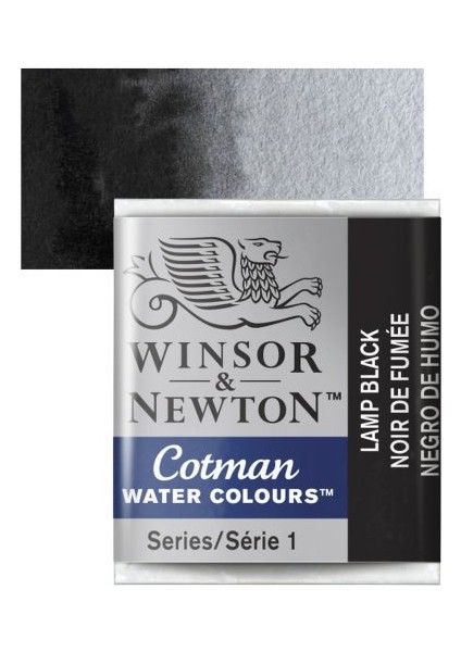 Winsor & Newton : Cotman Sulu Boya : Yarım Tablet : Lamp Black 337