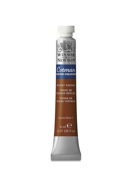 Winsor & Newton : Cotman Tüp Sulu Boya : 8 ml : Burnt Sienna 074