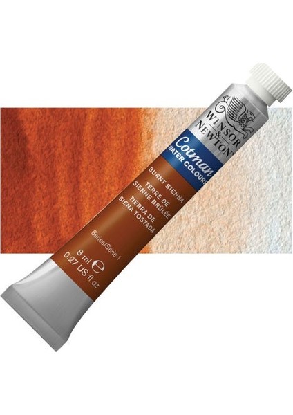 Winsor & Newton : Cotman Tüp Sulu Boya : 8 ml : Burnt Sienna 074