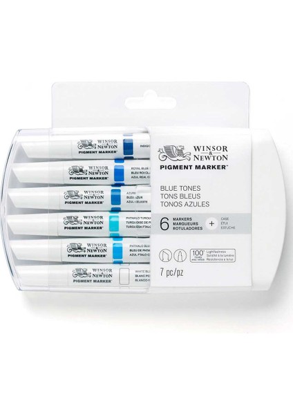 : Pigment Marker : Mavi Tonlar Seti 6 Renk