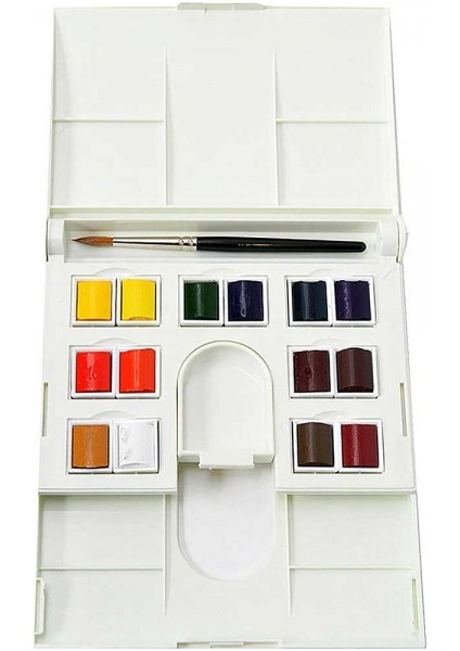 : Professional Sulu Boya : Compact Set : 14 Renk