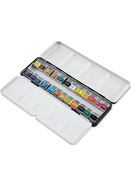 : Professional Sulu Boya : Metal Kutu Set : 24 x Yarım Tablet modelleri