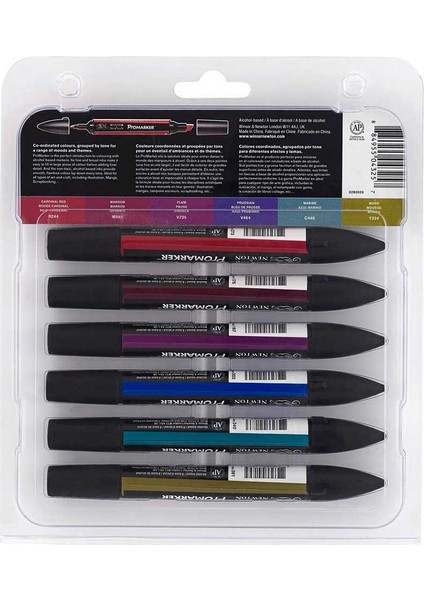 Winsor & Newton : Promarker Zengin Tonlar Seti 6 Renk