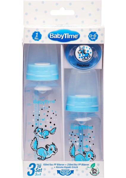 Babytime Mavi 3 Lü Biberon Set