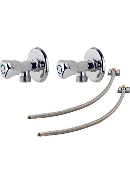 1/2 Ara Musluk + 50CM Batarya Flex Hortum 2'er Adet