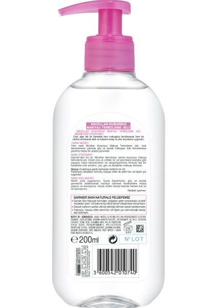 Micellar Kusursuz Makyaj Temizleme Jeli 200ml