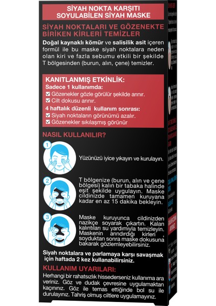 Kömürlü Siyah Nokta Karşıtı Soyulabilen Maske 50Ml