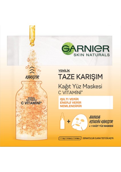 Taze Karışım C Vitamini Kağıt Yüz Maskesi