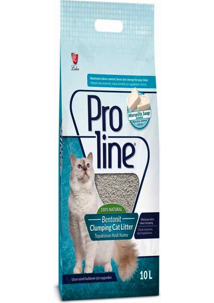 Pro Line Proline Marsilya Sabunu Kokulu Ince Bentonit Doğal Kedi Kumu 10 Lt+Zilli Lastikli Kedi Oltası fiyatları