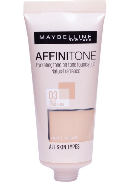 Maybelline New York Affinitone  Fondöten - 03 Light Sandbeige