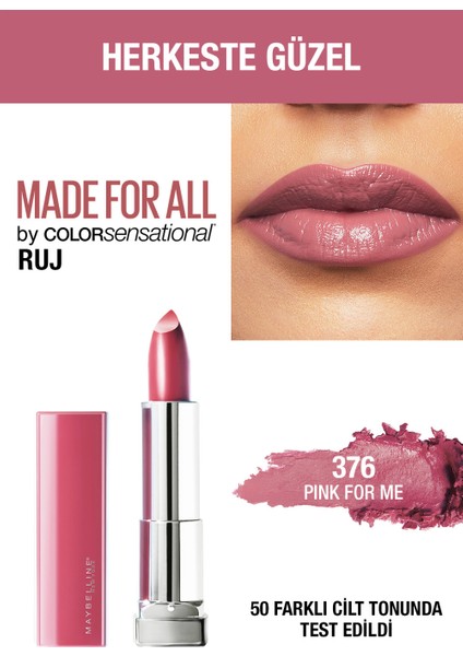 Color Sensational Made For All Ruj - 376 Pink For Me (Pembe)