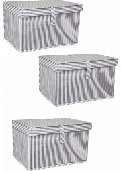 Çok Amaçlı Mini 3'lü Çizgili Desen Kutu