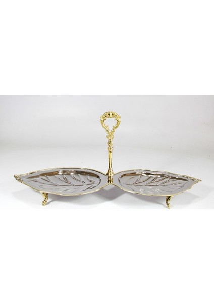 Ottomans Yaprak Şekilli 2 Li Sunumluk 45X15X24 cm