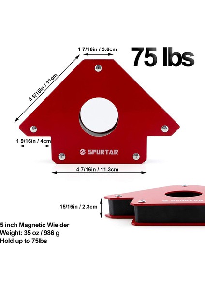 2 Adet Manyetik Açılı Kaynak Tutucu Mıknatıs 75 Lbs Manyetik Gönye