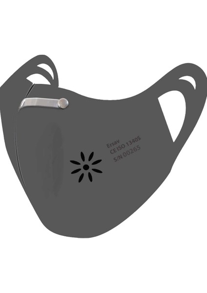 T3 Gri Burun Telli 7 Kat Filtreli Yıkanabilir Nano Maske
