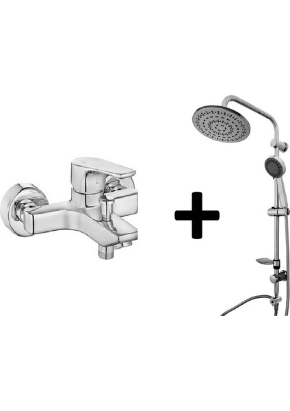 Eca Niobe Banyo Bataryası + Tema Rain Tondo Tepe Duş Seti