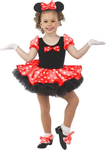 Masal Kostüm Minnie Mouse Tütü Kostümü Kırmızı