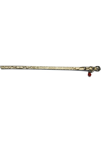 Bej Rengi Anakonda Desen Derili 1 cm Metal Kilit Tokalı Zilli Kedi Tasması fiyatları