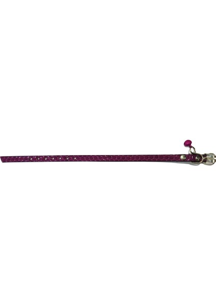 Mor Renk Kendinden Desenli Derili 1 cm Metal Kilit Tokalı Zilli Kedi Tasması fiyatları