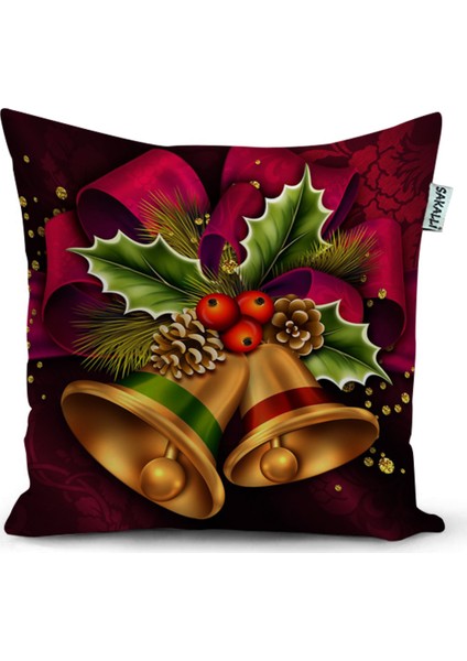 Yılbaşı Temalı 3D Baskılı Dekoratif Kırlent Kılıfı