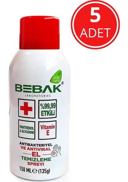 El Temizleme Spreyi 150 ml - 5 Adet