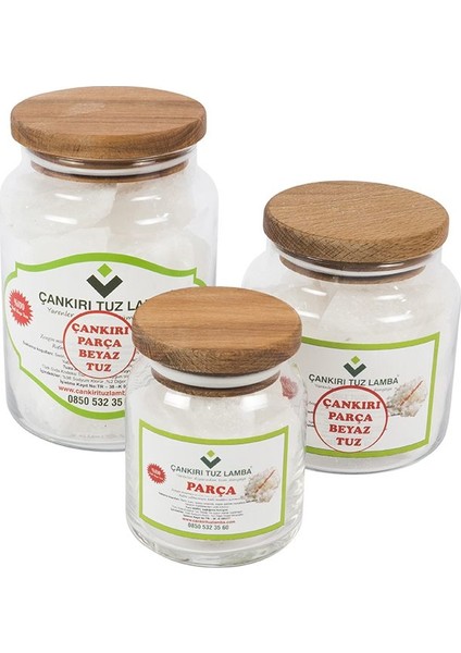 Tamamı Parça Kaya Tuzu Net 1750 gr 3'lü Karma Set