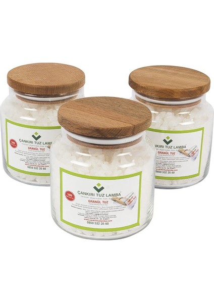 Çankırı Sofrada Öğütme Tuzu Net 1500 gr Orta Boy 3'lü Set