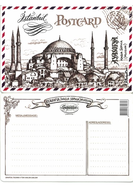 - Nostalji Ayasofya Kartpostal Tebrik Kartı