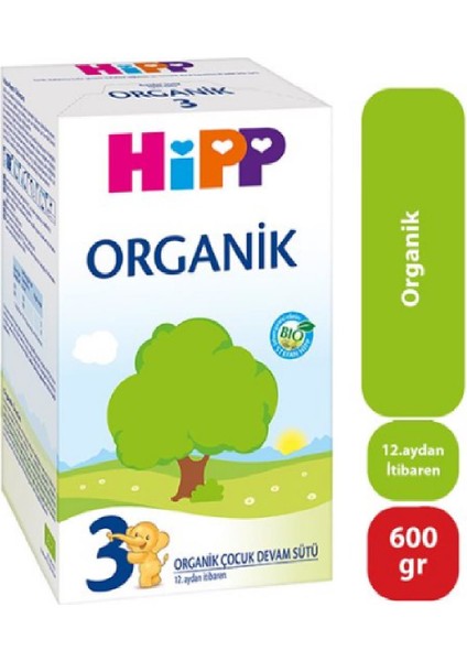 3 Organik Devam Sütü 600 gr 3'lü fiyatları