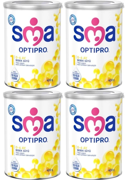 Sma 1 Optipro Bebek Sütü 400 gr 4'lü Paket