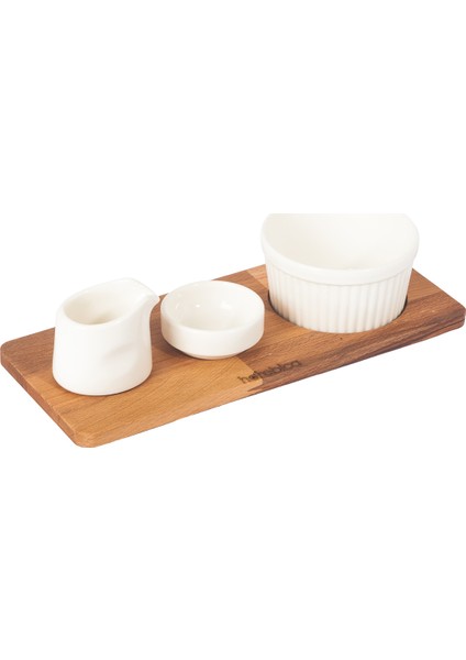 Tek Kişilik Dikdörtgen Sufle Sunum Ahşabı Kayın Ağacı 26 x 11,8 Cm.