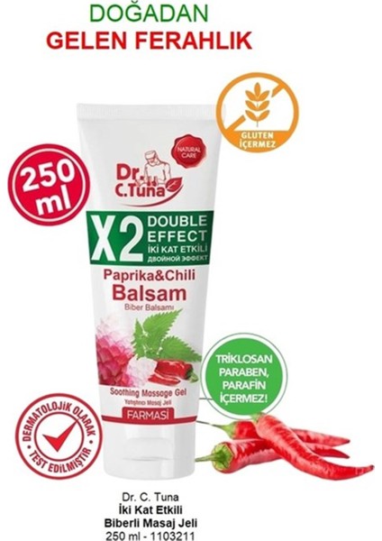 Dr.c.tuna Iki Kat Etkili Biberli Masaj Jeli 250 ml fiyatları
