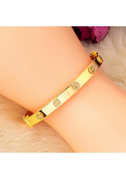 Taşlı Vidalı 14 Ayar Altın Bilezik fiyatları