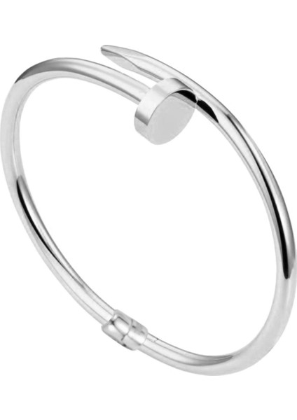 Çivi 14 Ayar Beyaz Altın Bilezik