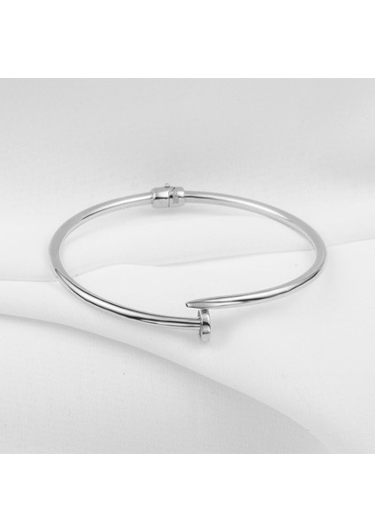 Çivi 14 Ayar Beyaz Altın Bilezik modelleri