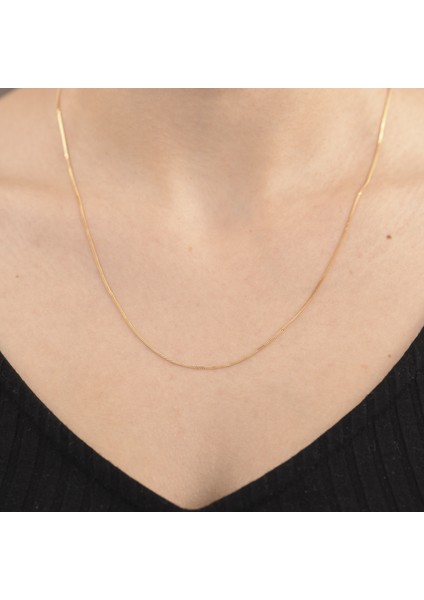 Ayyıldız Kuyumculuk Kadın Pave Gurmet Altın Zincir