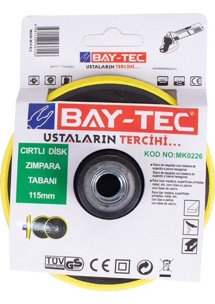 Bay-Tec Tabanı Cırtlı Disk Zımpara 115MM MK0226