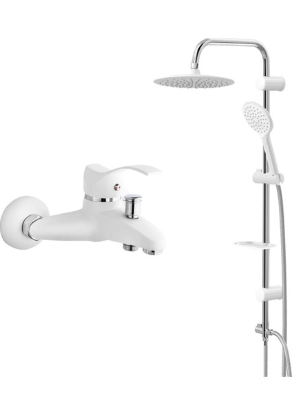 Gms Akdeniz Beyaz Banyo Batarya,valtemo Beyaz Tepe Duş Takımı