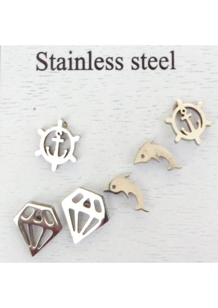 Çelik Set Küpe Gemici