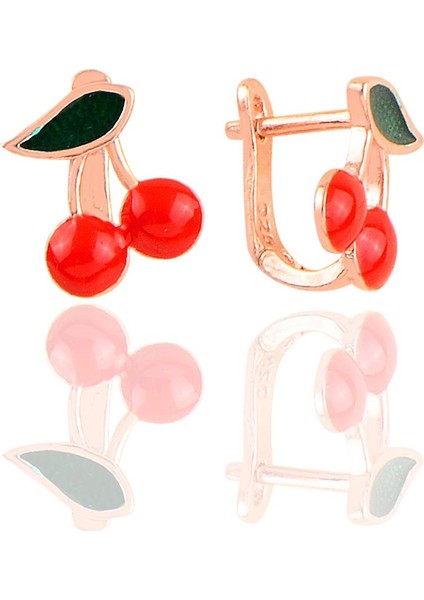 Gümüş Klipsli Kiraz Küpe