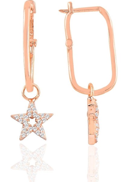 Gümüş Rose Lotus Göçmen Küpe