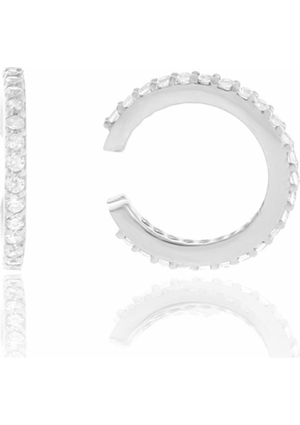 Gümüş Rodyumlu Zirkon Taşlı Tekli Kıkırdak Küpe fiyatları