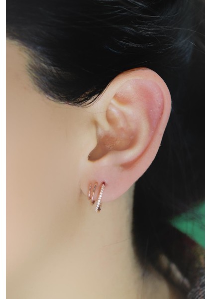 Gümüş Rose Zirkon Taşlı Sultan Küpe fiyatları