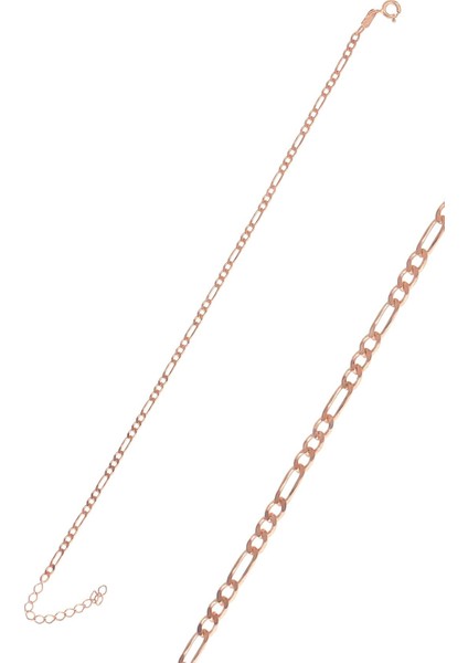 Gümüş Rose Figaro Zincir Bileklik