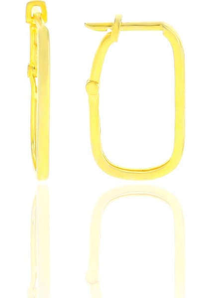 Gümüş Altın Yaldızlı Sade Göçmen Küpe