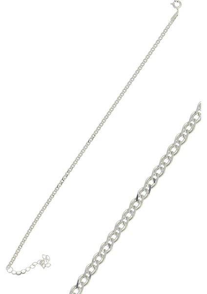 Gümüş Rodyumlu Zincir Bileklik